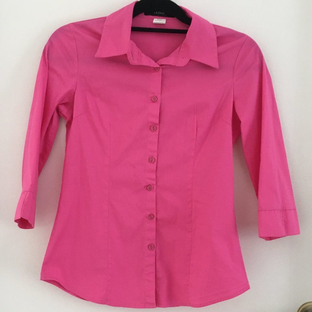 Women's Hot Pink Button Down top
